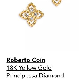 Roberto Coin Gold and Diamond Principessa Earrings